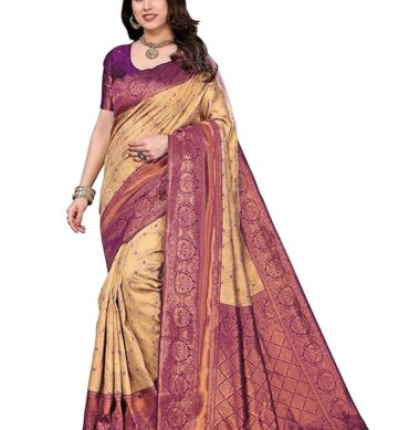 Women's Kanjivaram Soft Silk Banarasi Saree With Blouse Piece | Banarasi Sari For Women | Saree with Blosepiece